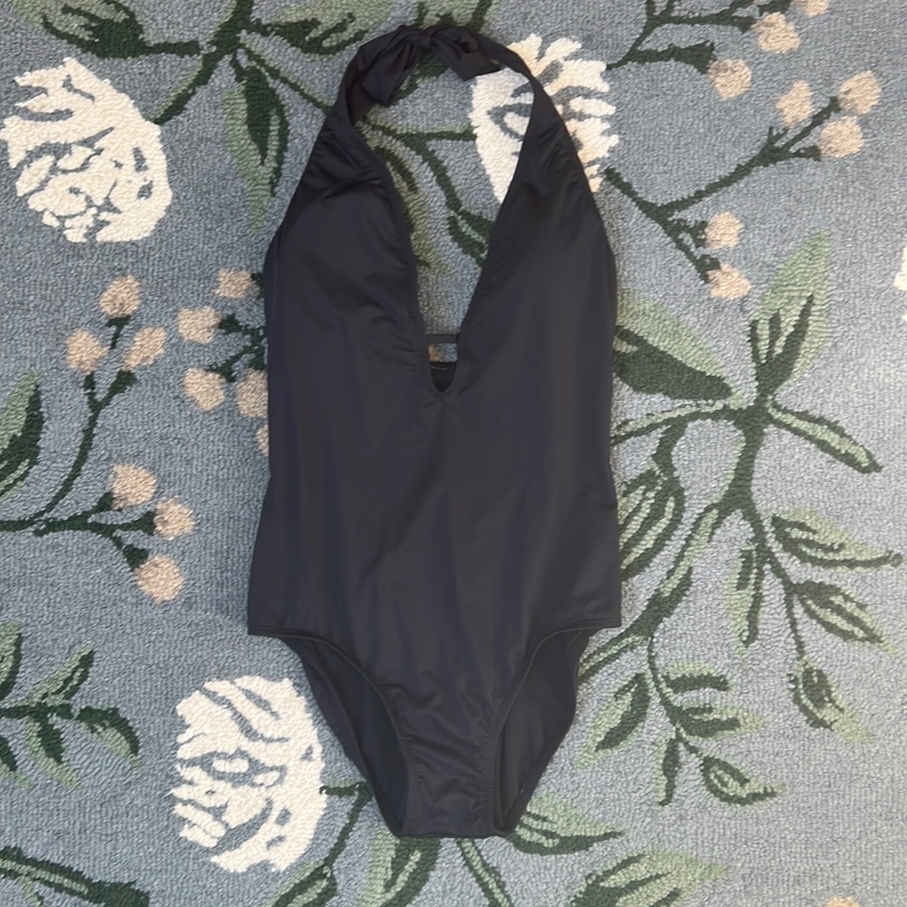 Black one piece bathing suit